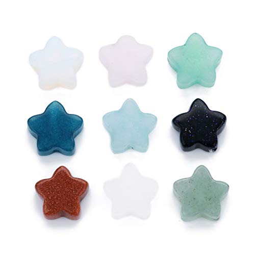 Linsoir Beads 12X12mm Opal Gemstone Star Beads Crystal Star Loose Beads for DIY Jewelry Making 20 pcs/Strand