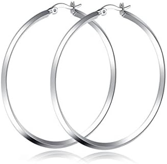 Large Stainless Steel Hoop Earrings Basketball Hoop Earrings For Women Girls Big Earrings Color Silver