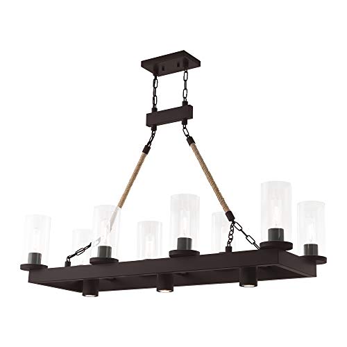 Livex Lighting 41068-07 Linear Chandelier, 44" x 15" x 28", Bronze