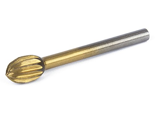 Tonsiki 10pcs Titanium-Coated Rotary Burr Set with 1/8" Shank for DIY Woodworking, Carving, Engraving, Drilling