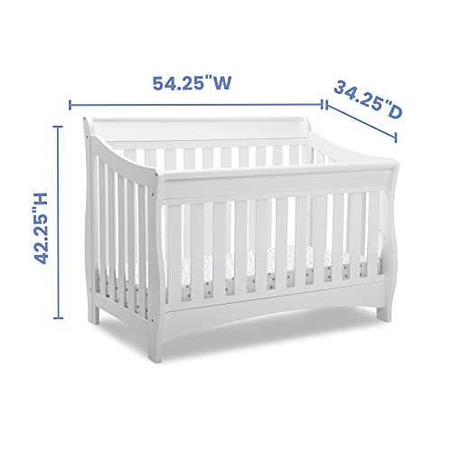 Delta Children Bentley S Series 4in1 Convertible Baby Crib, White