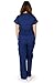 Ultra Soft Brand Scrubs - Premium Womens Junior Fit 3 Pocket Mock Wrap Scrub Set, Navy 37907-Medium