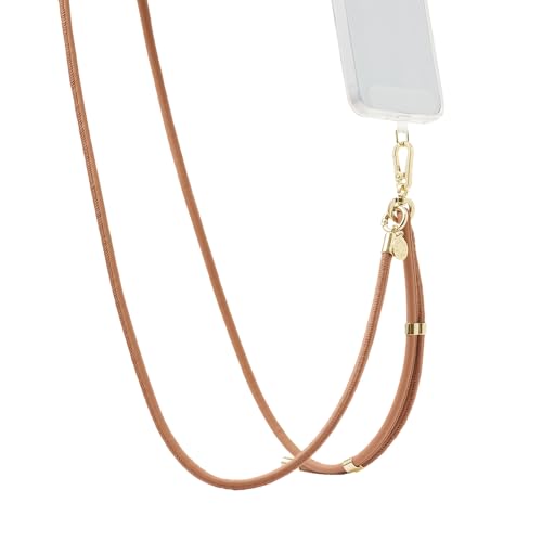 PopSockets Crossbody Phone Strap & Lanyard- Cognac