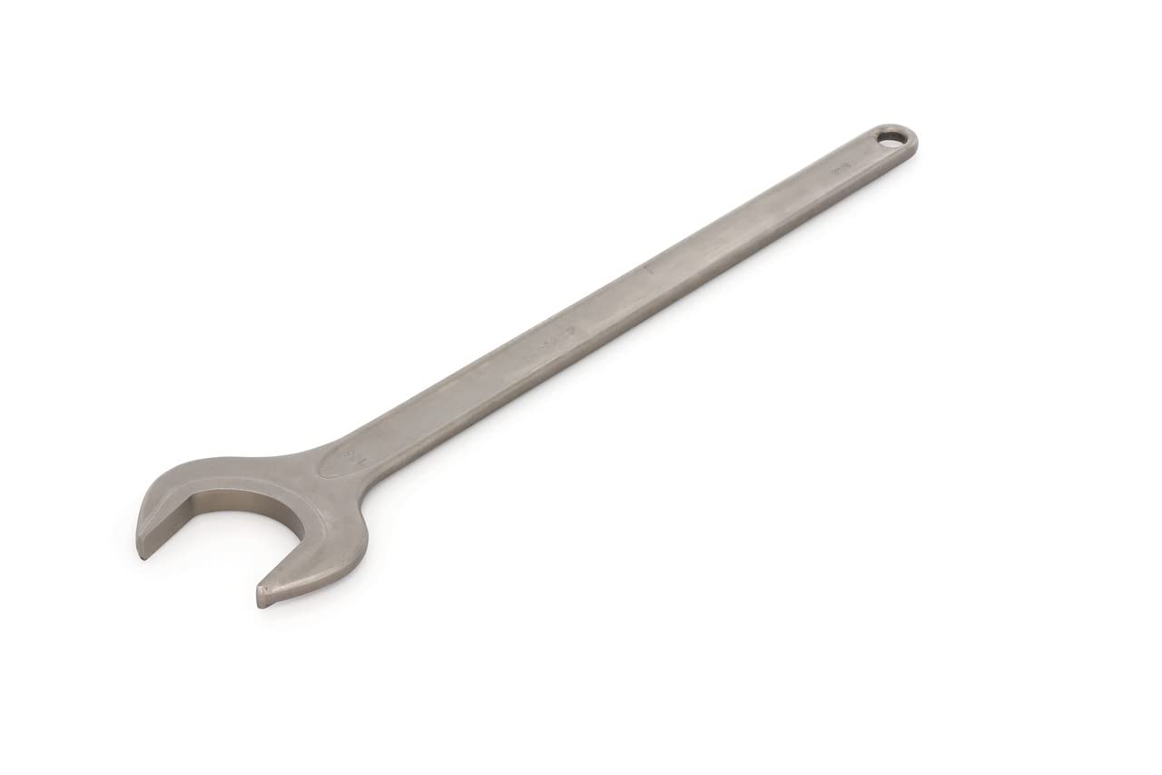 GEDORE Single Open-Ended Spanner 125 mm with Hanging Hole High-Quality Vanadium Steel Anti-Glare Look Steel Grey According to DIN 894