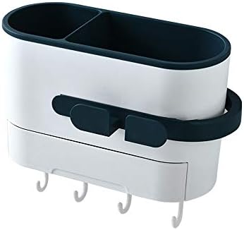 ヘアドライヤーホルダー 壁掛け穴を開けずにヘアドライヤーとスタイリングツール収納袋 ストレートヘアアイロン ヘアブラシ 家庭用ストレージラック ブルー B0ggdb7v 2 0円