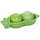 Kate Aspen Two Peas in A Pod Ceramic Salt and Pepper Shakers in Ivy Print Gift Box