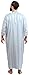 Moroccan Men One size Lounge wear Caftan Handmade Gandoura Cotton Blend Delicate Embroidery Grey