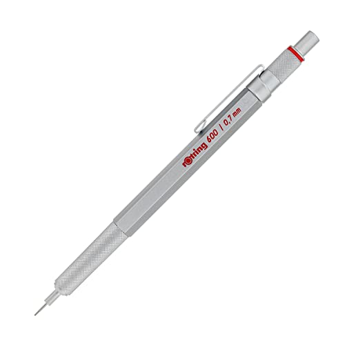 rOtring 600 Druckbleistift | 0,7 mm | Silber | Ergonomisches Vollmetallgehaeuse