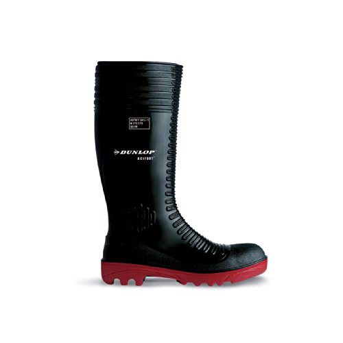 Ribbed Dunlop Oil King Full Safety Black/Red Shoes A292931.CS Size - 10