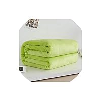 Sunny-Aha Flannel Blanket Fluffy Warm Soft Sofa Cover Bedspread Coral Fleece Plush Blankets for Beds,Lime Green,100X140Cm 39X55Inch