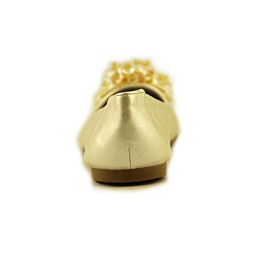 Girls Flats with Crystal Bead Bow (2, Ivory) - Thumbnail 2