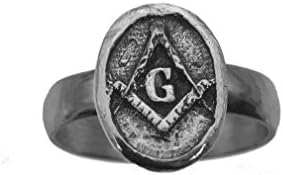 Real Solid Sterling Silver 925 Mason ring freemason sign Symbol Jewelry Masonic