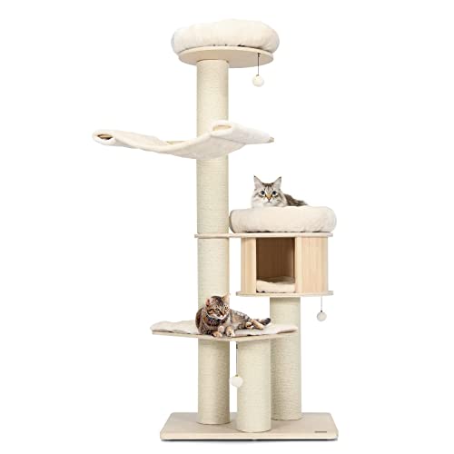 Tangkula Modern Cat Tree, MultiLevel Large Cat Tower w/Cat Condo