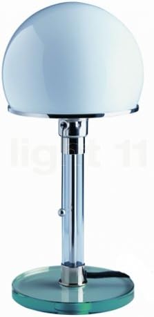 Tecnolumen Wagenfeld WG 24 Table Lamp, Nickel-Plated/Stand Clear Glass