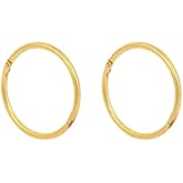 STUDEX Sensitive Gold Plated Silver 1/2" Smooth Hinged Hoop | Hypoallergenic and Nickel Free for Sensitive Ears | Hoop Earrings for Adults-PR-852-S