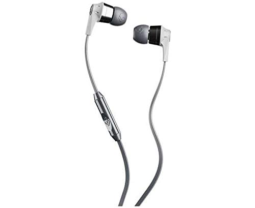 Skullcandy Ink’d 2.0 Wired Earbuds with in-Line Microphone and Remote, Tangle-Reducing Flat Cable, Noise-Isolating Supreme Sound with Powerful Bass and Precision Highs, Street/Gray/Chrome