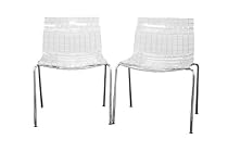 Obbligato Transparent Clear Acrylic Accent Chair, Set of 2