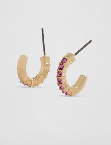 Mini Hoop Kreolen, Rundschliff, Rosa, Goldlegierungsschicht