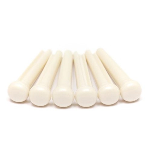 6 Tusq Bridge Pins 2mm White No Dot PP-1100-01