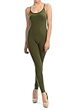 7Wins Women Catsuit Cotton Lycra Tank Spaghetti Strapped Yoga Bodysuit Jumpsuit S-Plus