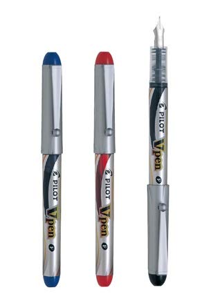Pilot V Pen (Varsity) Disposable Fountain Pens, Black,Blue,Red Ink, Small Point Value Set of 3ïŒˆWith Our Shop Original Product DescriptionïŒ‰
