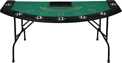 Vilobos Foldable Players Poker Table, 71” Texas Hold'em