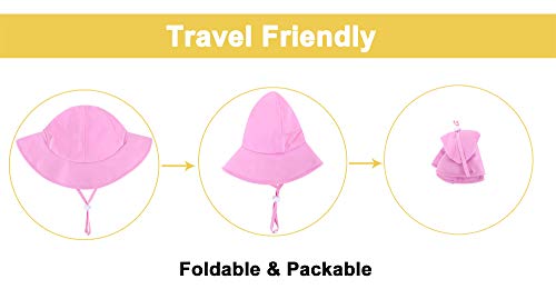 image for Simplicity Pink Baby Girl Sun Hat Toddler Beach Sun Protection Hat uv 