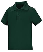 Classroom Toddler Kids Preschool Unisex Short Sleeve Pique Polo, Sos Hunter Green, 2T