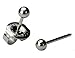 Ear Piercing Earrings Silver Mini 3mm Round Ball Studs 