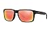 Oakley Men's Oo9102 Holbrook Square Sunglasses, Matte Black/Ruby Iridium Polarized, 57 mm
