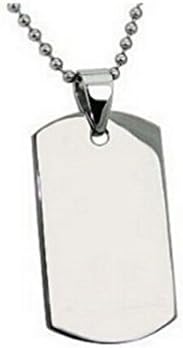 GP Personalized Custom Stainless Steel Dog Tag with 24" Bead Chain Necklace for Free Engraving