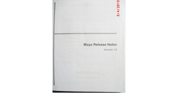Maya Release Notes Version 1 5 Alias Wavefront Amazon Com Books