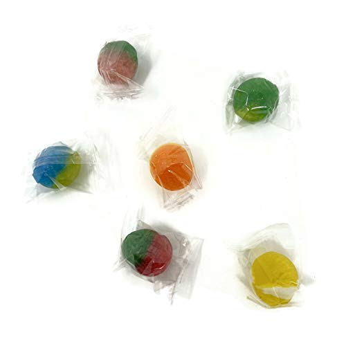 Pucker Sucker Sour Fruit Balls Hard Candy Wrapped, Bulk Gift Bag (Two