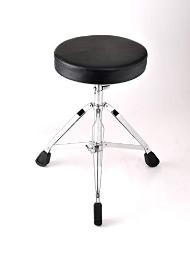 G Ganen Thick Padded Foldable Drum Throne Saddle Stool Adjustable Height No-slip Black - Thumbnail 3