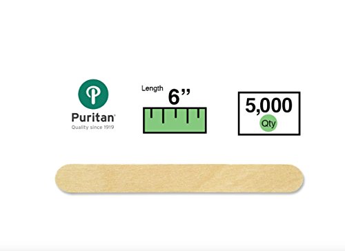 Puritan 704 Standard Adult Tongue Depressor, Non-Sterile, 6 x 11/16" (Case of 5000)