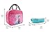 Frozen Princess Pink Zippered Insulated Food Bag + Light Blue Stainless Steel Compartment Bento Container Box with Clear Lid set for picnic