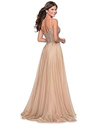 Miao Duo Women's Lace Appliqued Chiffon Prom