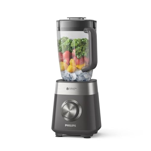 Philips 5000-Serie Standmixer - 1000 W. 2L maximales Fassungsvermögen. ProBlend Plus-Technologie. Spülmaschinengeeignete Teile. Schwarz (HR3020/20)