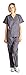 Dagacci Medical Uniform Womens and Mens Scrubs Set Medical Scrubs Shirt Top and Pant, Pewter Gray, Large, Short Sleeve