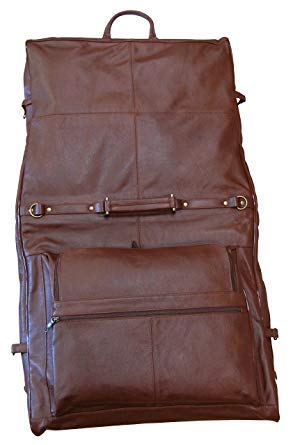 Amerileather Leather Three-suit Garment Bag Terrazzo Brown