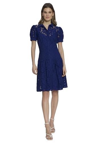 Maggy London Line Lace Cocktail, Short-Sleeve, Flared Skirt, Ideal for Bridal S…