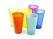 6 Pc Colorful Plastic Cups - Reusable Party Cups - BPA-Free Picnic Drinking Cups