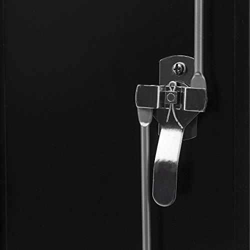 Lockable 2-Door Steel Storage Cabinet with 4 Adjustable Shelves, Black