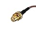 DHT Electronics RF coaxial coax cable assembly SMA female to MCX male right angle 12''