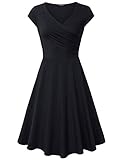 Lotusmile Sun Women Dresses Evening, Flared Plus Size Midi Dress Sundress,XX-Large All Black