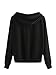 Floerns Women's Drop Shoulder Embroidery Long Sleeve Hooded Sweatshirt