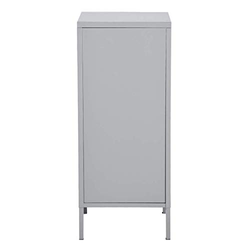 HouseinBox Storage Cabinets Living Room Metal Cabinet Standing Office Organizer Grey - Thumbnail 7
