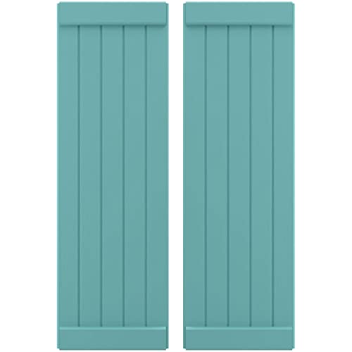 17 1/2"W x 82"H Americraft Five Board Exterior Real Wood Joined Board-n-Batten…