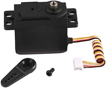 JohnJohnsen Metal Gear Servo 4.8-6V for 1/10 Wltoys 10428-B2 10428-B 10428-C2 RC Car Truck Model Steering Part Accessories(Black)