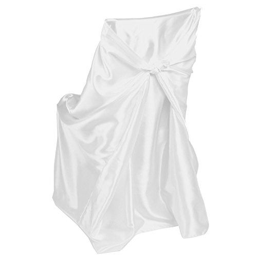 Linentablecloth satin universal chair cover white